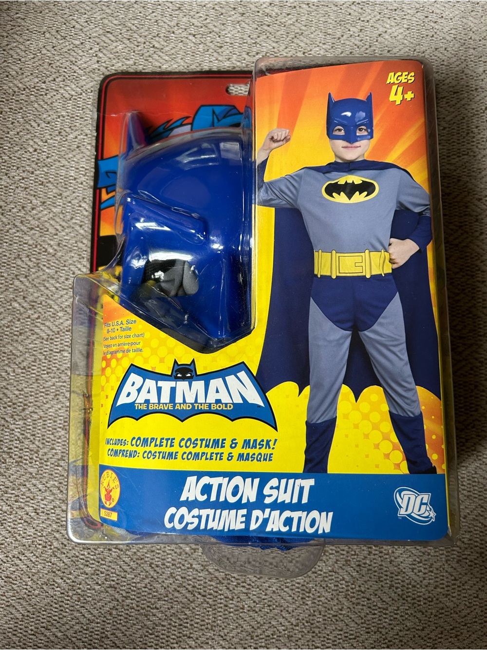 NWT Batman Kids Blue & Gray Action Suit Costume by DC Comics Halloween Boys